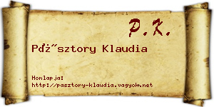 Pásztory Klaudia névjegykártya